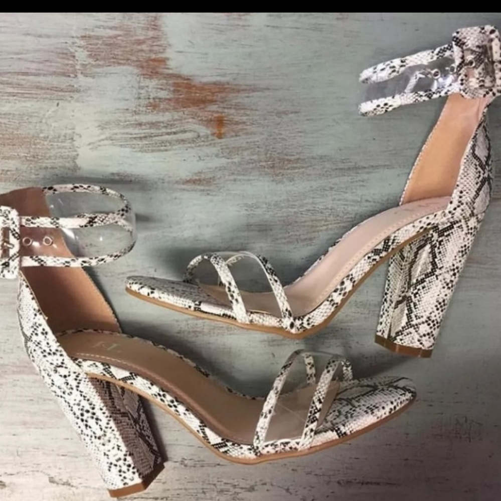 Snake print heels